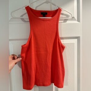J Crew Women's Coral Ribbed Tank Top